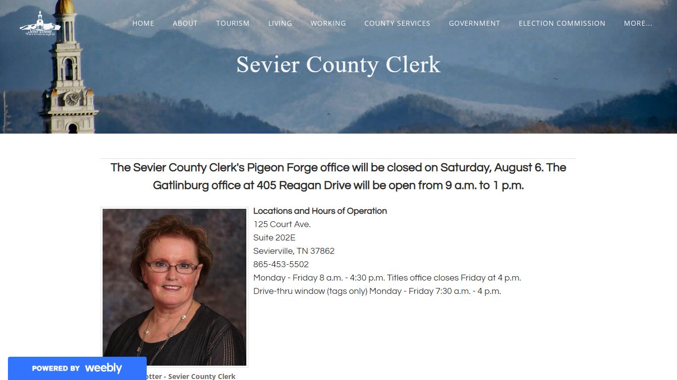 Sevier County Clerk - SEVIER COUNTY TENNESSEE