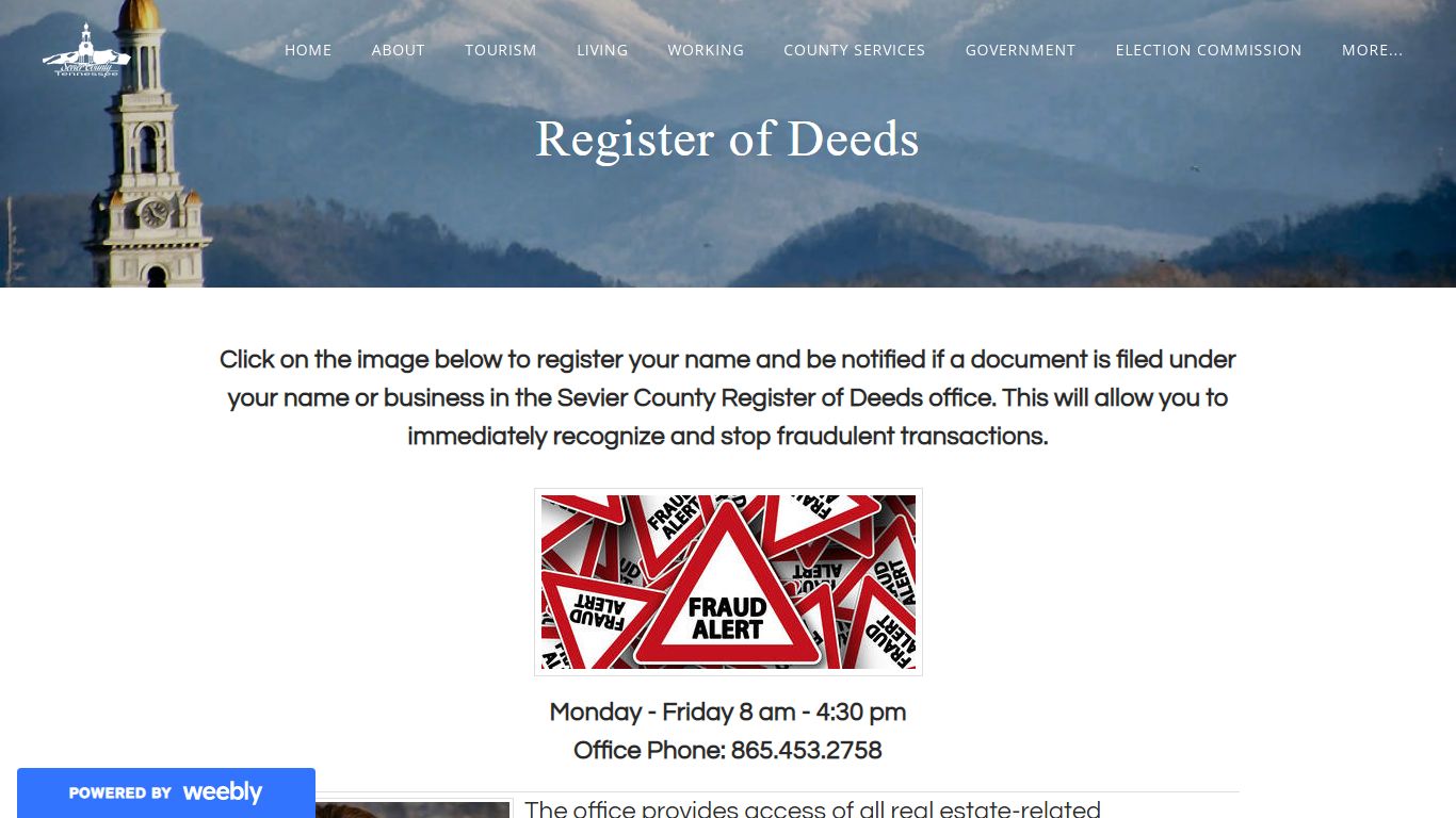 Register of Deeds - SEVIER COUNTY TENNESSEE